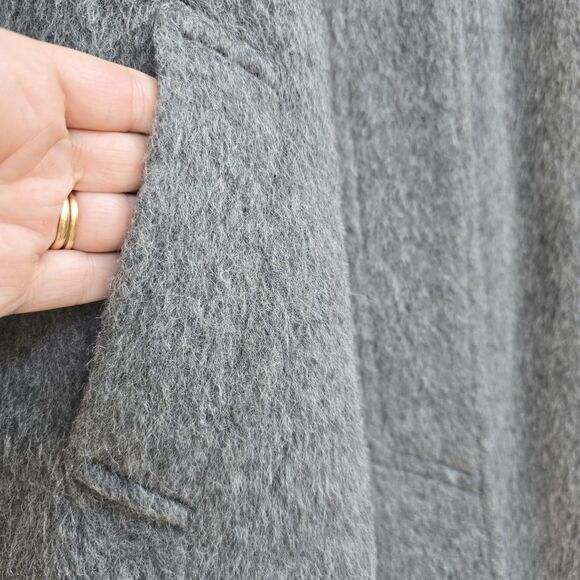 Vintage USA Regency Wool Trench Coat Gray Silky Lining Womens XL Bonwit Teller - Picture 2 of 15